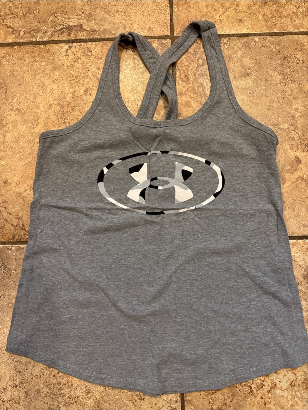 Under Armour Gray Crossback Logo Tank
